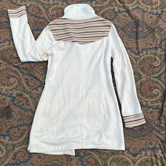 PRANA ROWEN Knit Woven Trim Long coat
Button down cotton stretch cream& brown S - Picture 8 of 10